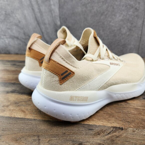 Brooks Glycerin StealthFit 21 Sz 8 Womens Marshmallow Cream Beige Running Shoe - Picture 11 of 13